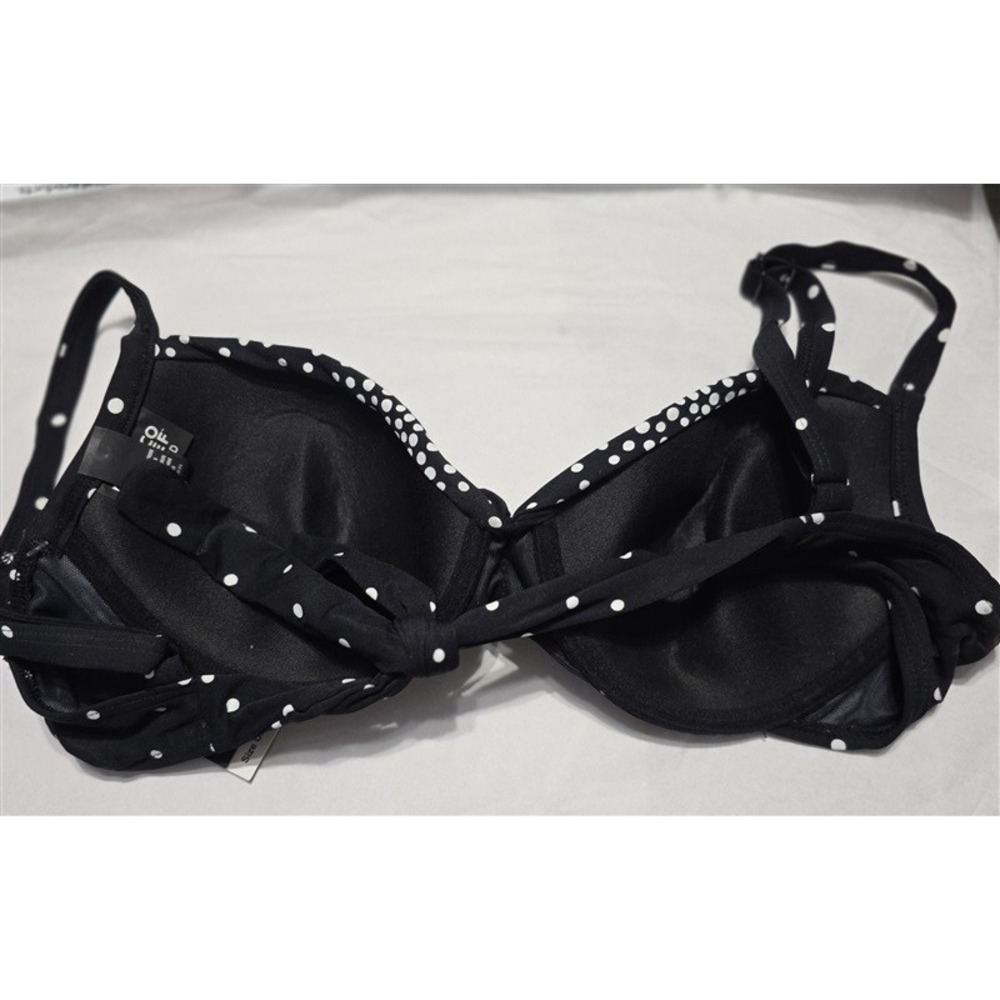 NWT Coco Reef Cast Black 32/34DD Spotted Underwired Bikini Swim Top #99781 - Picture 2 of 3